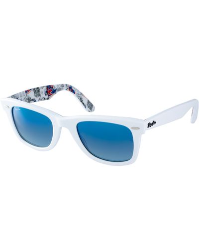 Ray-Ban Wayfarer Sunglasses with Internal London Print - White