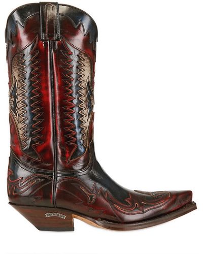 Sendra 40mm Leather Cowboy Boots - Red