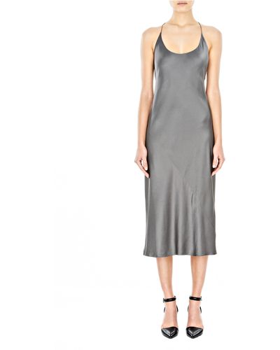 Alexander Wang Silk Satin Slip Dress - Gray