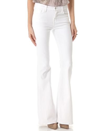 J Brand Valentina High Rise Flare Jeans - White