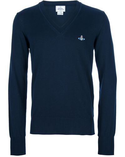 Vivienne Westwood V Neck Sweater - Blue