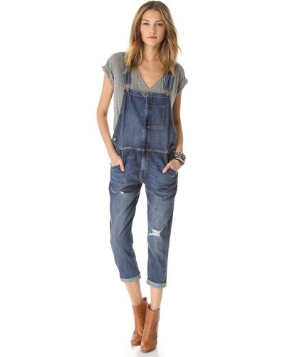 Current/Elliott The Ranch Hand Overalls - Blue
