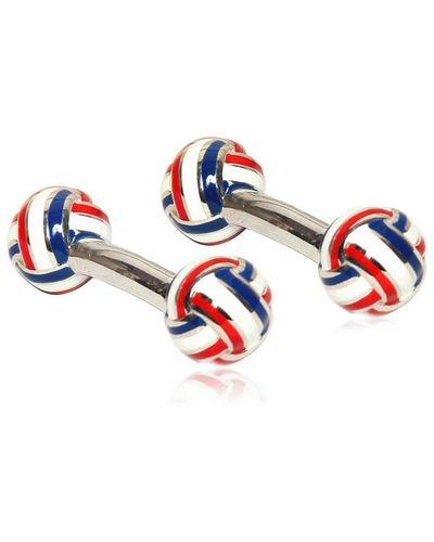 Thom Browne Enameled Silver Knot Cufflinks - Red