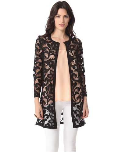 MILLY Lace Coat - Black