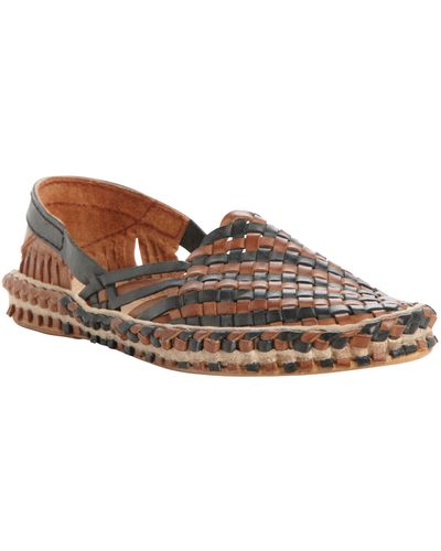 Dune Greece Leather Woven Sandals - Brown