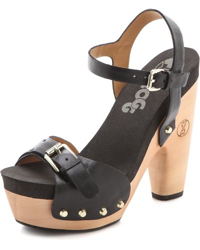 Flogg Cassie Platform Clog Sandals - Black