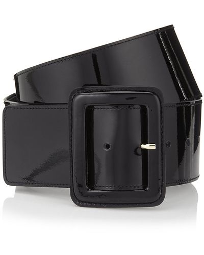 St. John Wide Patent Leather Belt - Black