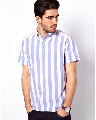 Gant Rugger Shirt with Beach Boys Stripe - Blue