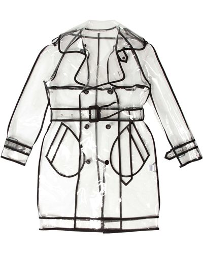 Wanda Nylon Transparent Pvc Trench Coat - Multicolor