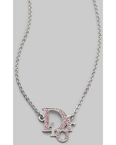 Dior Written 925 Sterling Silver Design Womens Necklace