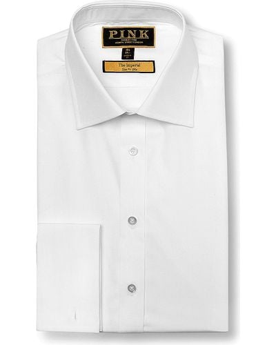 Thomas Pink Imperial Slim Fit Double Cuff Shirt - For Men - White