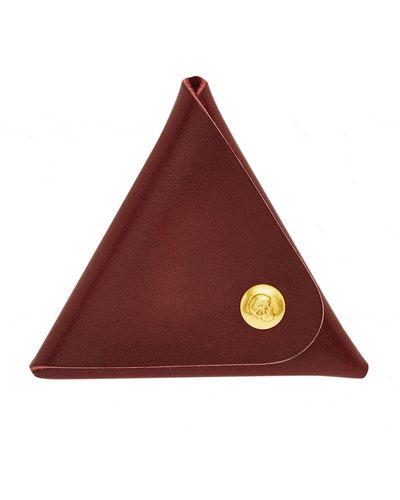 Alexander McQueen Burgundy Triangle Leather Coin Pouch - Brown