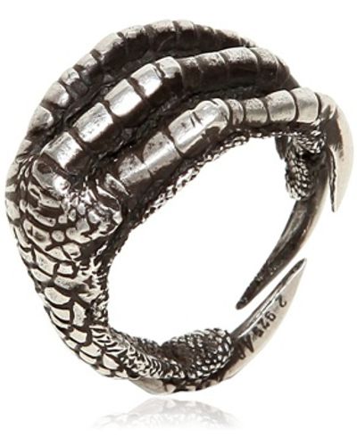 Ann Demeulemeester Silver Claw Ring - Metallic