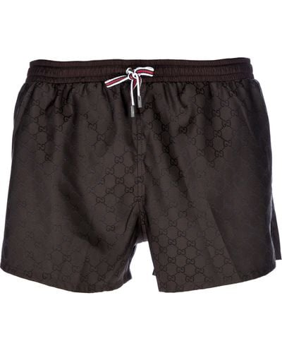 Gucci Monogram Swim Shorts - Black