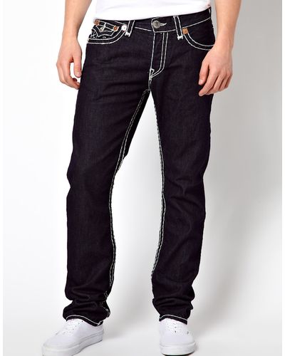 True Religion Jeans Jack Regular Tapered Fit Flap Pocket Body Rinse - Black
