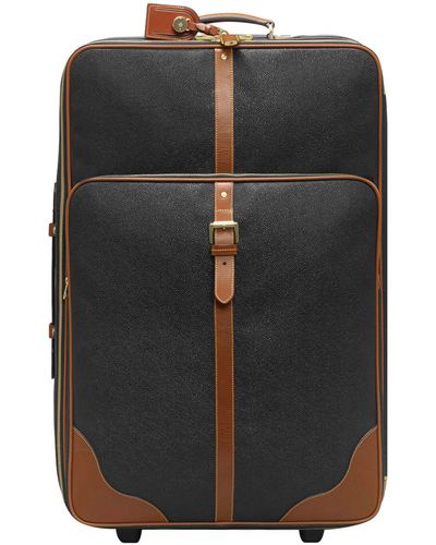 Mulberry Scotchgrain 2wheel Large Leather Trim Suitcase - Black