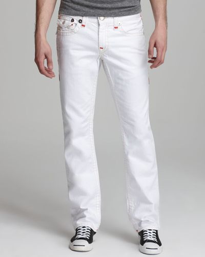 True Religion Men White Solid Skinny Fit Jeans  ICONIC INDIA