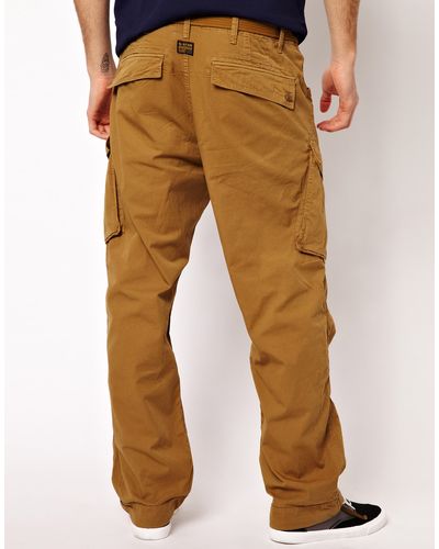G-Star RAW G Star Cargo Pants Rovic Loose with Belt - Brown