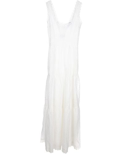 Luisa Beccaria Eyelet Maxi Dress - White
