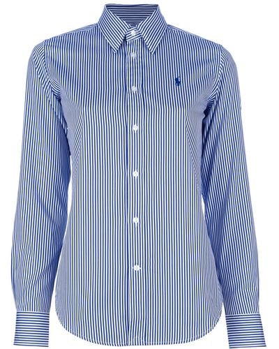 Ralph Lauren Blue Label Striped Button Down Shirt - Blue