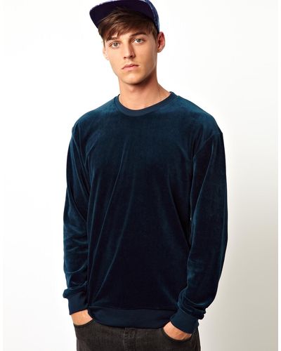 American Apparel Velour Sweatshirt - Blue
