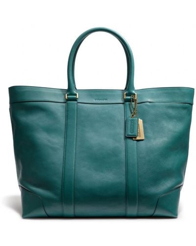 COACH Bleecker Legacy Weekend Tote in Leather - Green