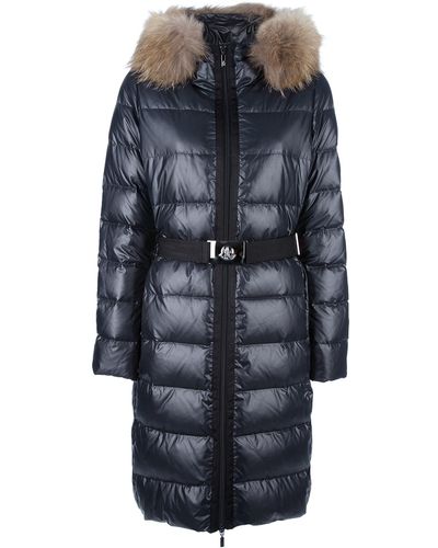 Moncler Nantes Fur Trim Coat - Blue