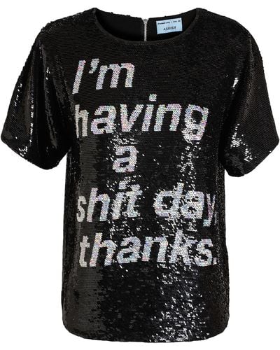 Ashish Shit Day Sequin T-shirt - Black