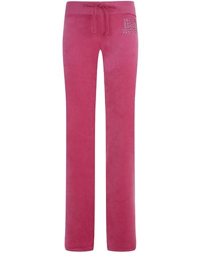 Juicy Couture Choose Juicy Velour Tracksuit Pants in Hot Pink - Red
