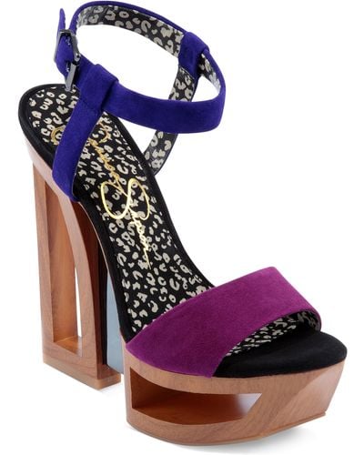 Jessica Simpson Tanya Cut Out Platform Sandals - Purple