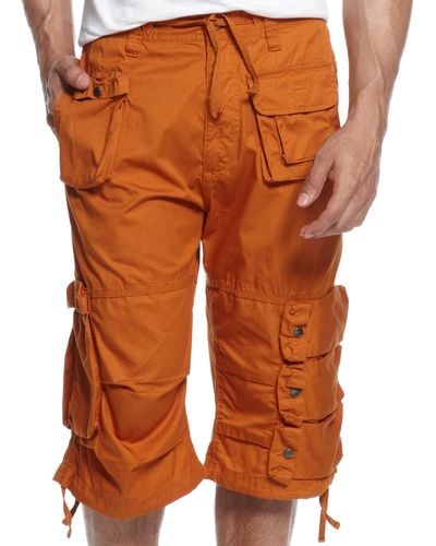 Sean John Box Flight Cargo Shorts - Orange
