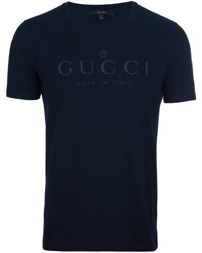 Gucci Logo Print Tshirt - Blue
