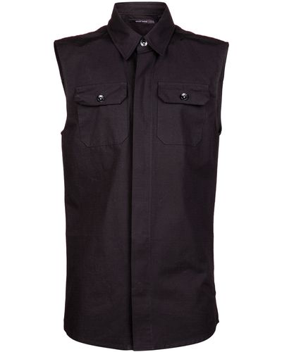 Odyn Vovk Sleeveless Button Up Shirt - Black