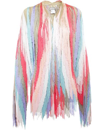 Tim Ryan Pastel Knit Fringe Jacket - Multicolor