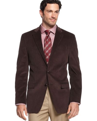 Lauren by Ralph Lauren Jacket Corduroy Blazer with Elbow Patches Big and Tall - Brown