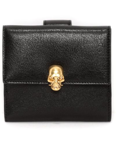 Alexander McQueen Skull Clasp Short Wallet - Black