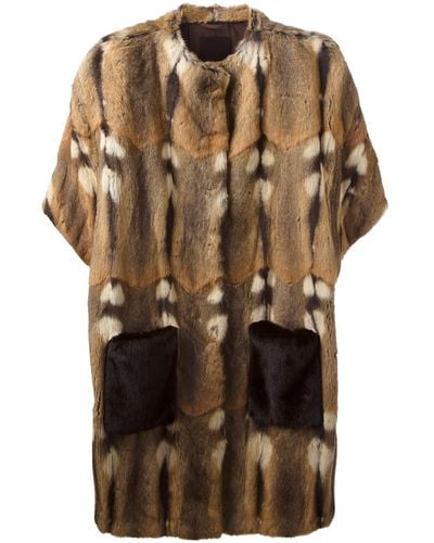 Liska Hamster Fur Coat - Multicolor