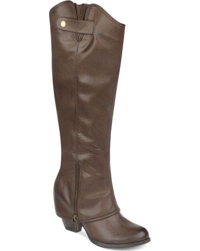 Fergie Fergalicious Boots Ledge Cuffed Tall Shaft Boots - Brown