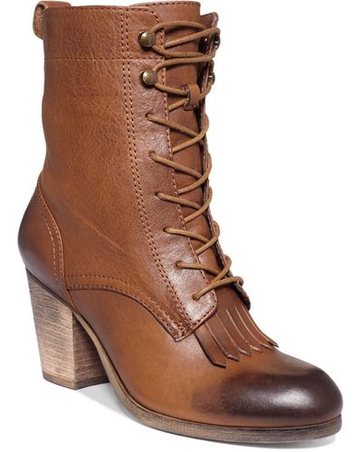 Denim & Supply Ralph Lauren Boots Mesa Heeled Lace Up Booties - Brown