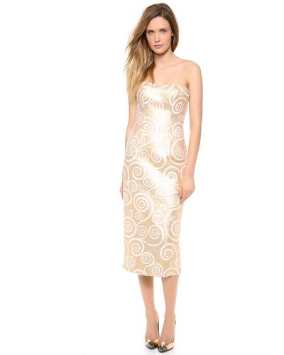 L'Wren Scott Strapless Detailed Dress - Natural