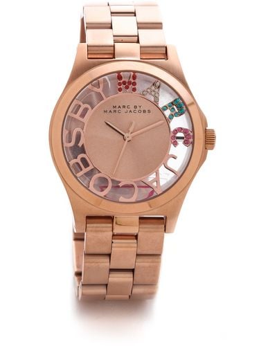 Marc By Marc Jacobs Henry Skeleton Glitz Watch - Pink