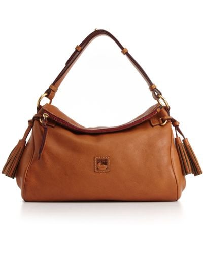 Dooney & Bourke Florentine Leather Twist Sac Shoulder Bag Natural