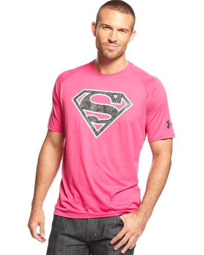Under Armour Alter Ego Power in Pink Superman Tshirt