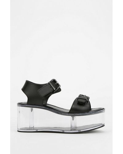 Urban Outfitters Yru Qloud Clear Platform Sandal - Black