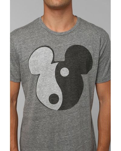 Urban Outfitters Junk Food Mickey Mouse Yin Yang Tee - Gray