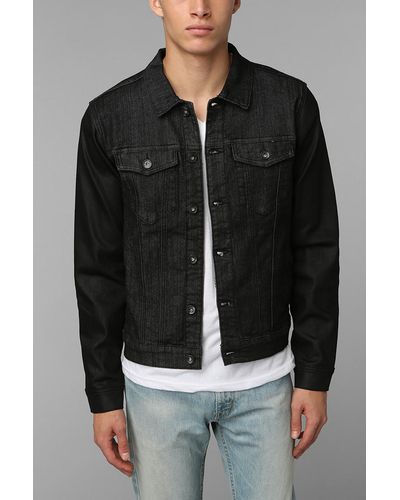 Urban Outfitters Kc By Kill City Contrast Sleeve Denim Jacket - Black