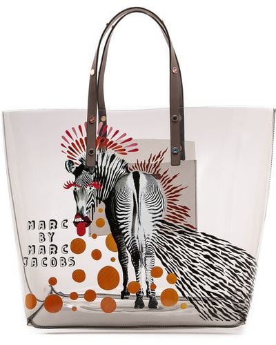 Marc by Marc Jacobs White/Black Coated Canvas Large Graffiti Tote Marc by  Marc Jacobs | The Luxury Closet