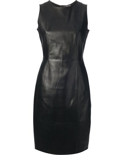 Emporio Armani Sleeveless Leather Dress - Black