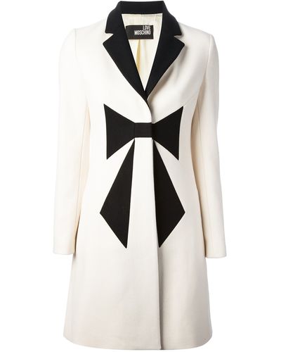 Love Moschino Bow Front Coat - White