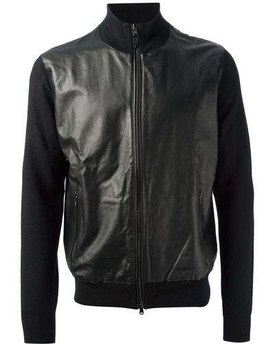 Michael Kors Leather Front Cardigan - Black